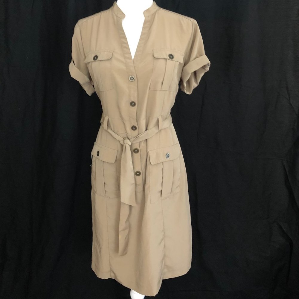 H&M Dress - Tan 40s Bomber Dress